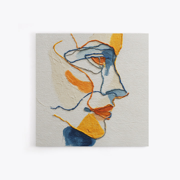 Continuous Line Female Face Framed Canvas Print, Line Art, Digital Wall Art, Living Room Decor, Line, Minimalist Wall Art, LIN-1x1-73