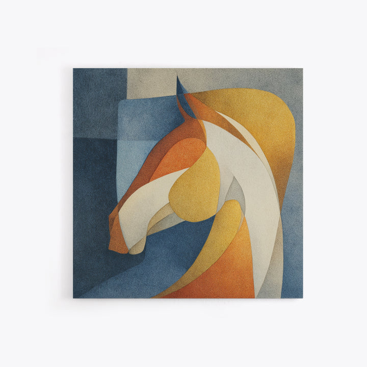 Abstract Horse Formed from Graceful Contour Canvas Print, Line Art, Living Room Art, Living Room Decor, Abstract Art, Line, LIN-1x1-76