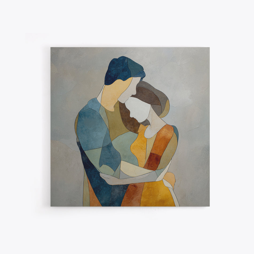 Single Line Couple Embracing Softly Canvas Print, Line Art, Home Decor, Living Room Decor, Abstract Art, Line, Modern Wall Art, LIN-1x1-98