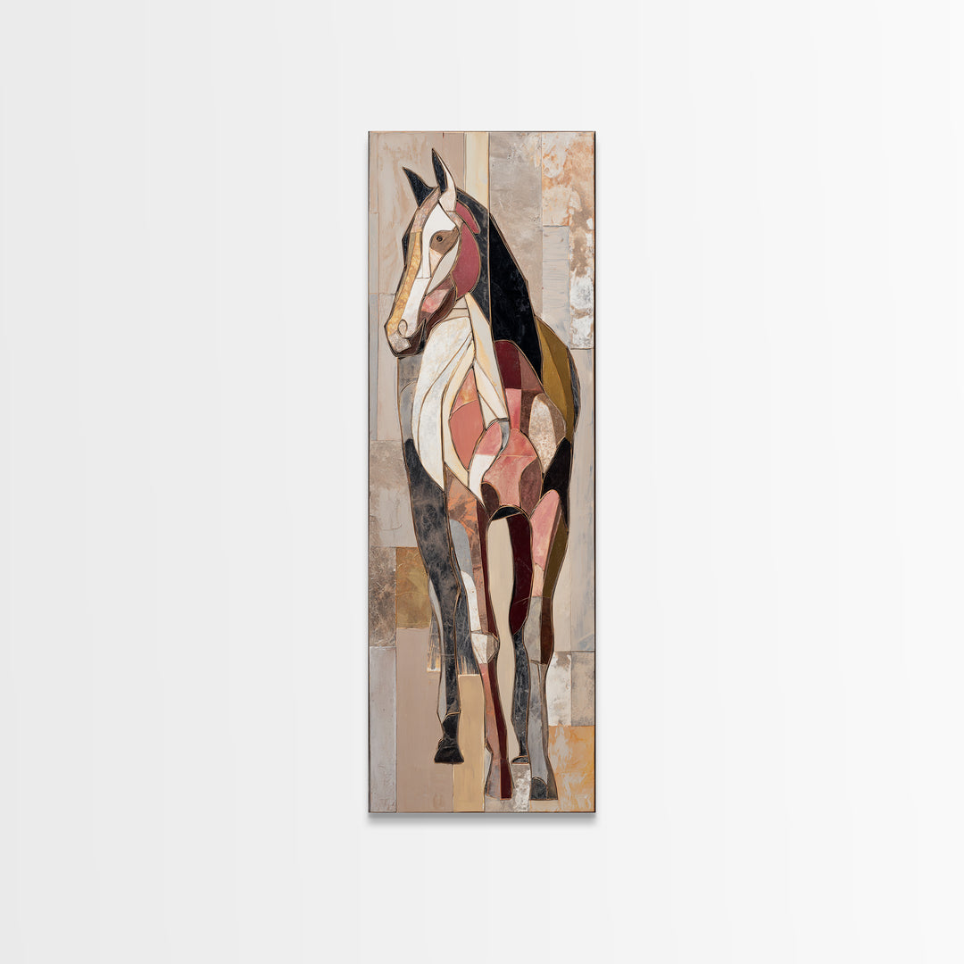 Abstract Horse Formed from Graceful Contour Canvas Print, Line Art, Jesus Wall Art, Living Room Decor, Fine Art, Line, LIN-1x3-40