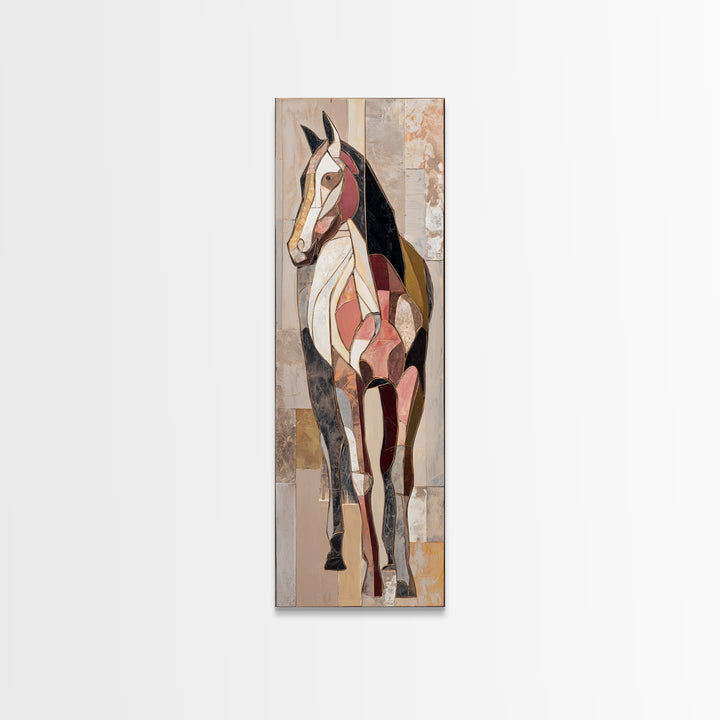 Abstract Horse Formed from Graceful Contour Canvas Print, Line Art, Jesus Wall Art, Living Room Decor, Fine Art, Line, LIN-1x3-40