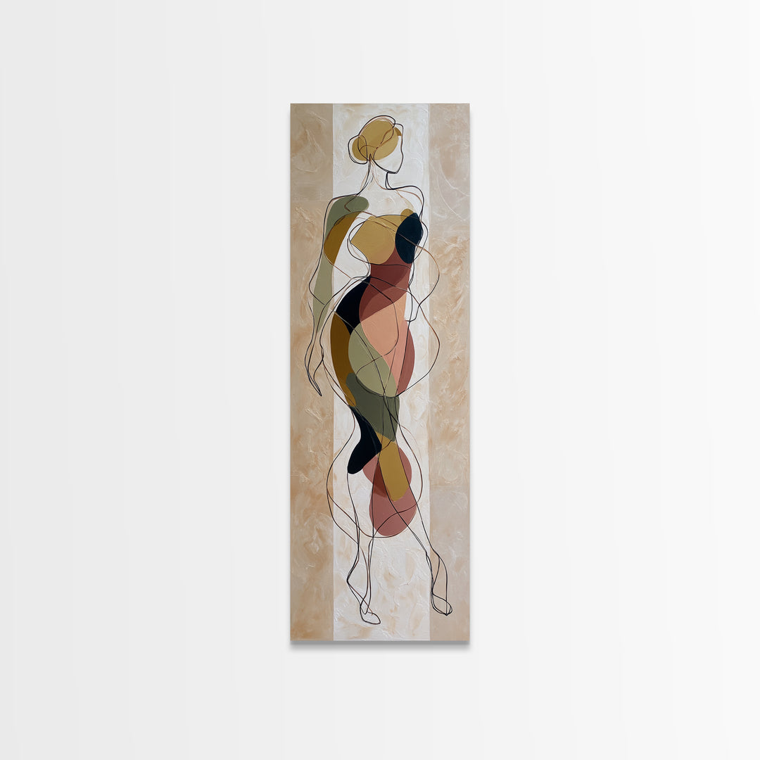 Continuous Line Dancer Canvas Print, Line Art, Modern Decor, Living Room Decor, Abstract Art, Line, Contemporary Art, LIN-1x3-43