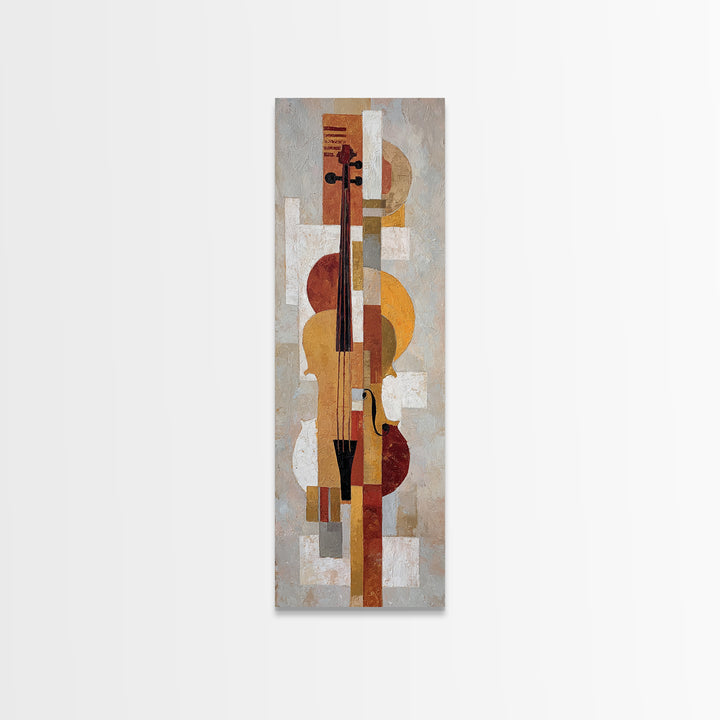 Single Line Violin and Bow Canvas Print, Line Art, Fine Art Print, Living Room Decor, Fine Art, Line, Custom Portrait, LIN-1x3-59