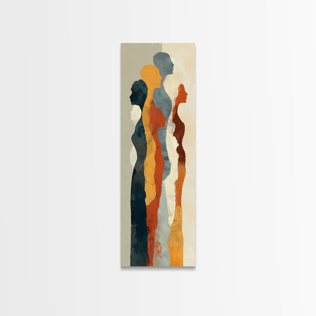 Abstract Family Figures Canvas Print, Line Art, Minimalist Wall Art, Living Room Decor, Fine Art, Line, Fine Art Print, LIN-1x3-60
