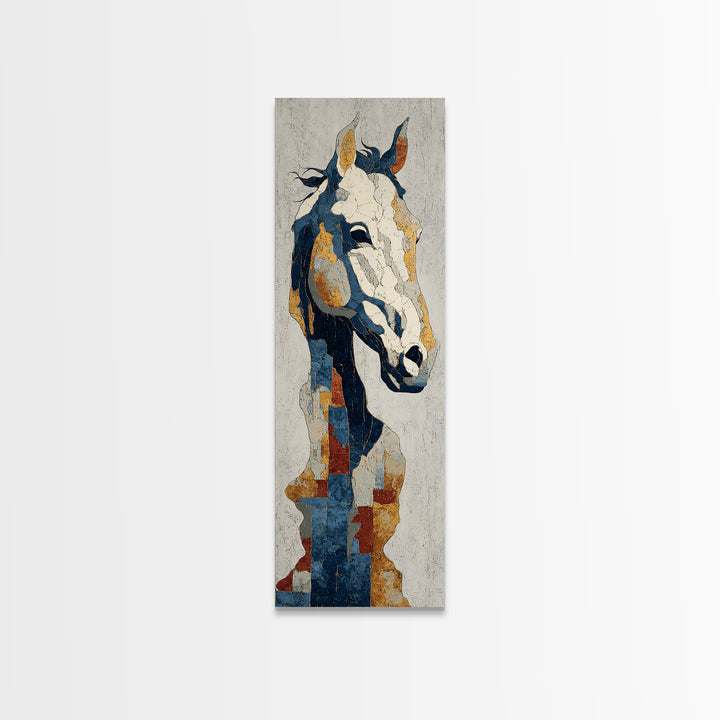 Abstract Horse Formed from Graceful Contour Framed Canvas Print, Line Art, Black and White Art, Living Room Decor, Abstract Art, LIN-1x3-64