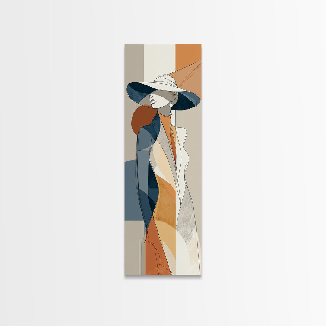 Line Drawing of a Woman Canvas Print, Line Art, Minimalist Wall Art, Living Room Decor, Oil Painting, Line, Fine Art Print, LIN-1x3-7