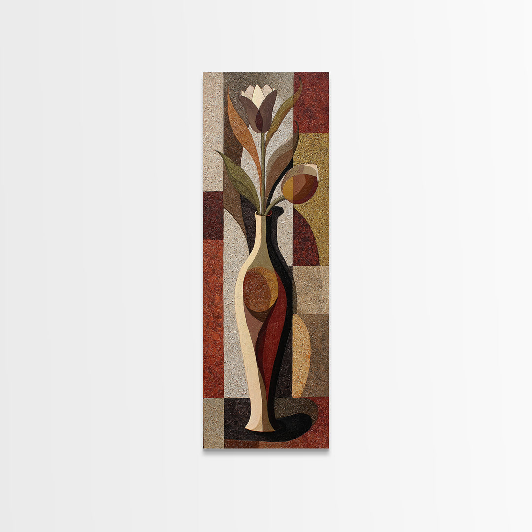 Abstract Vase and Flowers Canvas Print, Line Art, Modern Decor, Living Room Decor, Fine Art, Line, Contemporary Art, Wall Art, LIN-1x3-72