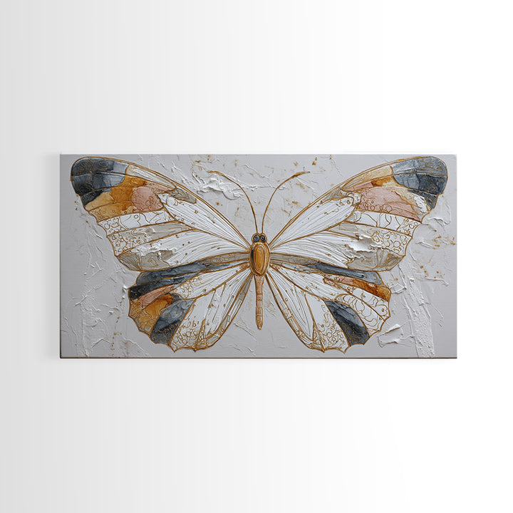 Line Art Butterfly Framed Canvas Print, Line Art, Wall Art, Living Room Decor, Abstract Art, Line, Wall Art Print, LIN-2x1-18