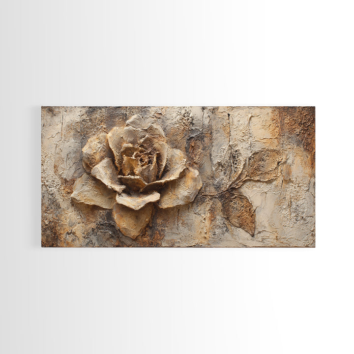 Face and Flower Blended into One Contour Framed Canvas Print, Line Art, Wall Art, Living Room Decor, Watercolor Art, Line, LIN-2x1-28
