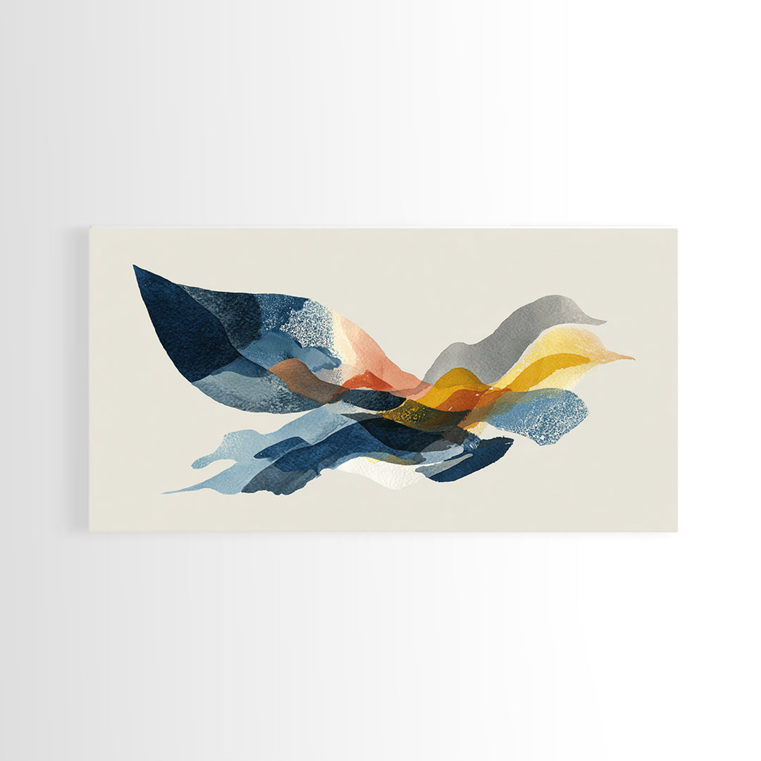 Minimal Angel Wing Contour Canvas Print, Line Art, Wall Art Print, Living Room Decor, Abstract Art, Line, Gallery Wall Set, LIN-2x1-41