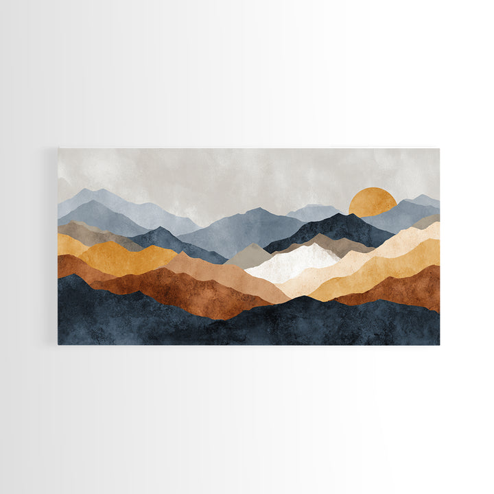 Black Line Mountains Canvas Print, Line Art, Canvas Art, Living Room Decor, Fine Art, Line, Jesus Wall Art, Gallery Wall Art, LIN-2x1-54