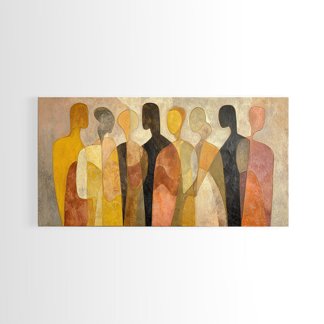 Abstract Family Figures Canvas Print, Line Art, Printable Art, Living Room Decor, Line, Gallery Wall Art, Portrait from Photo, LIN-2x1-68