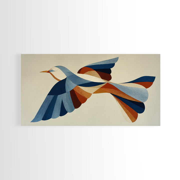 Single Line Bird Framed Canvas Print, Line Art, Digital Wall Art, Living Room Decor, Abstract Art, Line, Minimalist Wall Art, LIN-2x1-7