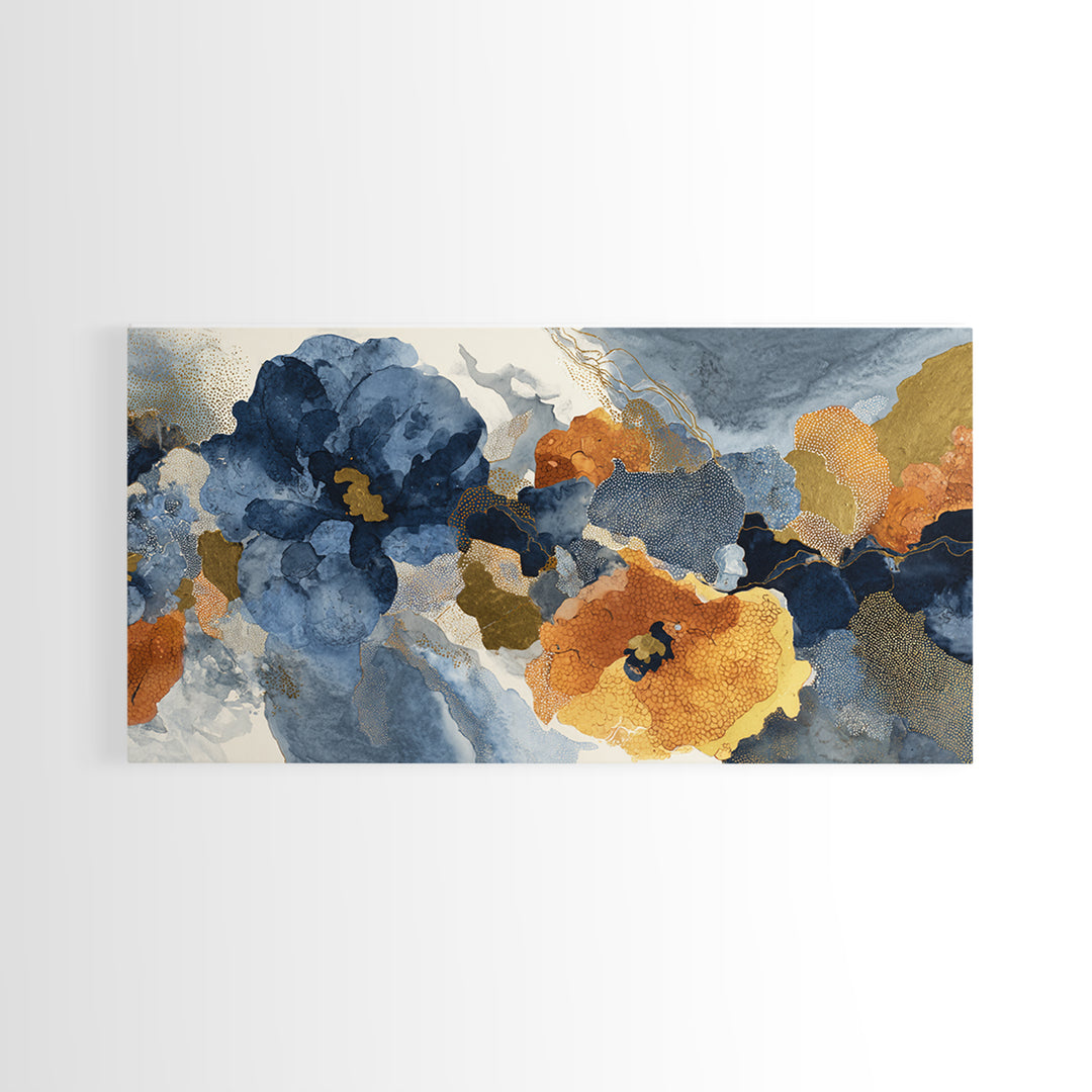 Face and Flower Blended into One Contour Canvas Print, Line Art, Living Room Wall Art, Living Room Decor, Fine Art, Line, LIN-2x1-76
