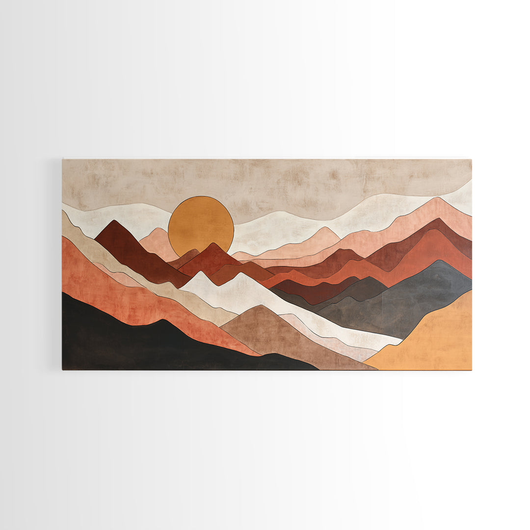 Black Line Mountains Canvas Print, Line Art, Canvas Art, Living Room Decor, Fine Art, Line, Jesus Wall Art, Gallery Wall Art, LIN-2x1-78