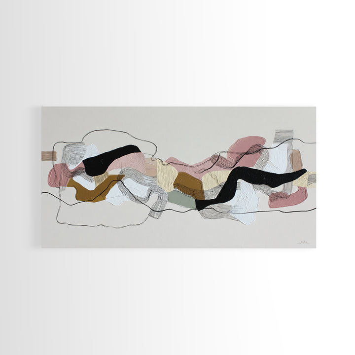 Continuous Line Dancer Framed Canvas Print, Line Art, Gallery Wall Art, Living Room Decor, Abstract Art, Line, LIN-2x1-99