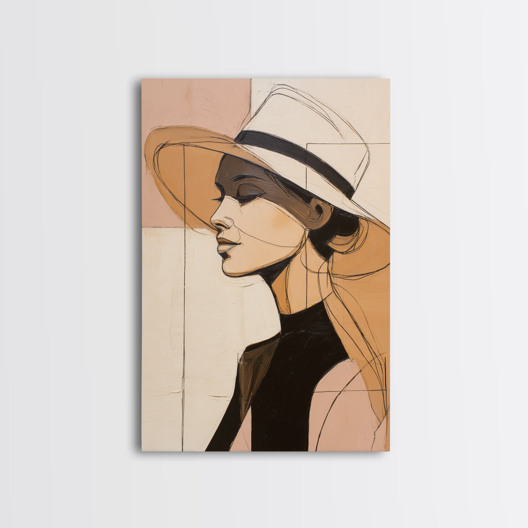 Line Drawing of a Woman Canvas Print, Line Art, Wall Art Print, Living Room Decor, Line, Gallery Wall Set, Bird Wall Art, LIN-2x3-27