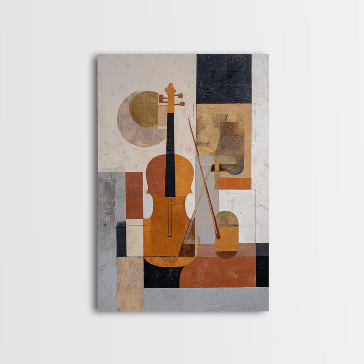 Single Line Violin and Bow Canvas Print, Line Art, Modern Wall Art, Living Room Decor, Fine Art, Line, Bird Wall Art, LIN-2x3-31