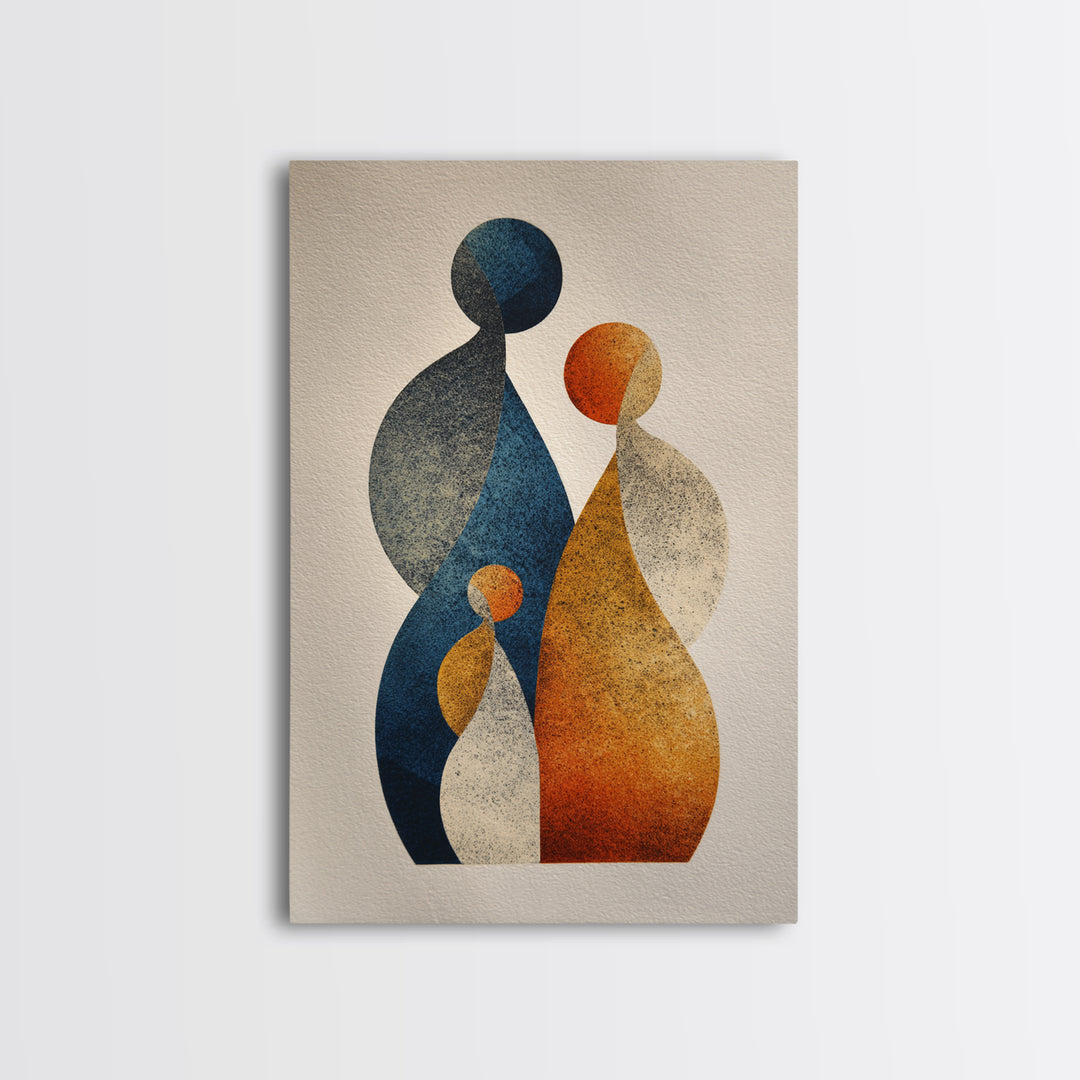 Abstract Family Figures Canvas Print, Line Art, Home Decor, Living Room Decor, Fine Art, Line, Modern Wall Art, Boho Wall Decor, LIN-2x3-32