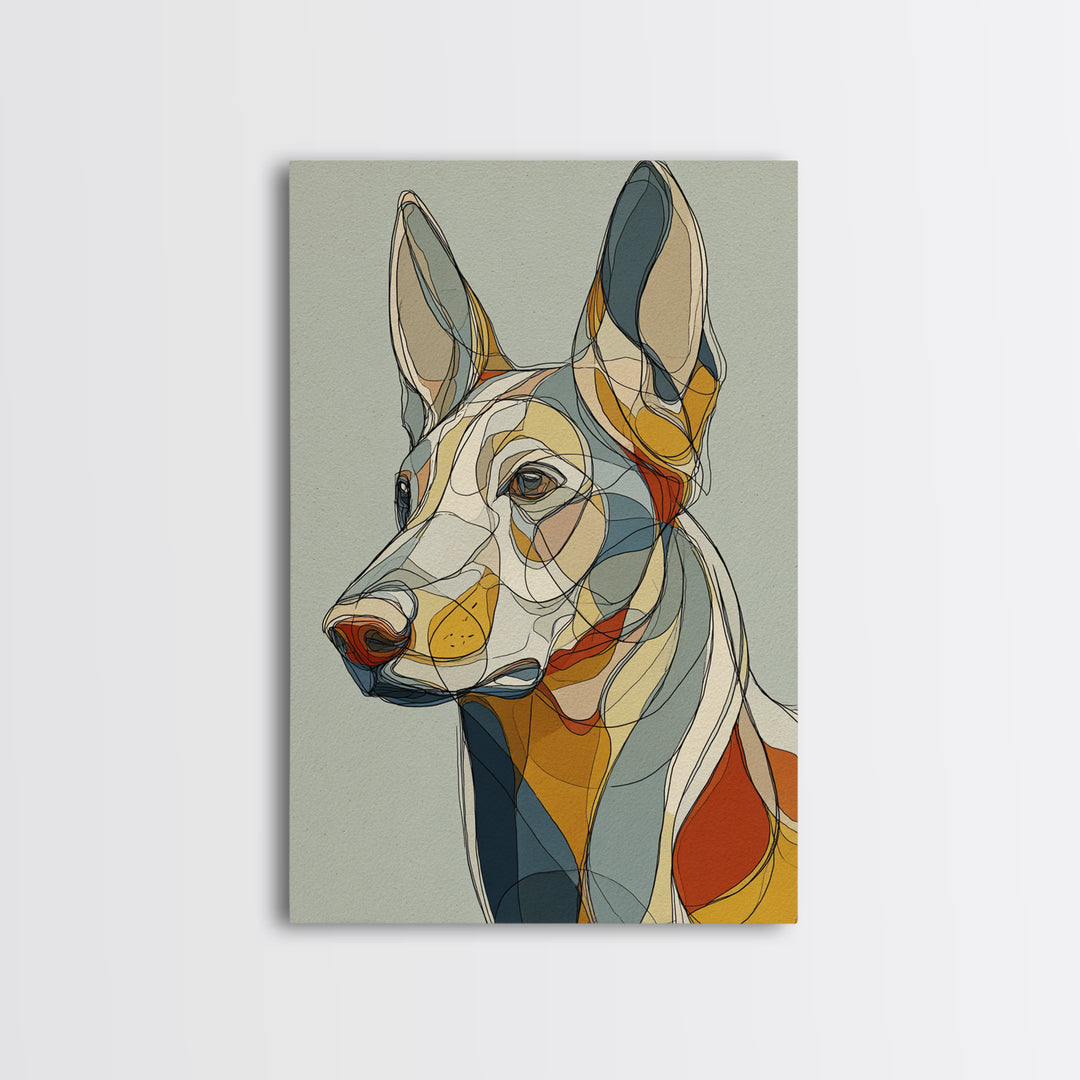 Continuous Line Dog Portrait Canvas Print, Line Art, Minimalist Wall Art, Living Room Decor, Fine Art, Line, Fine Art Print, LIN-2x3-45