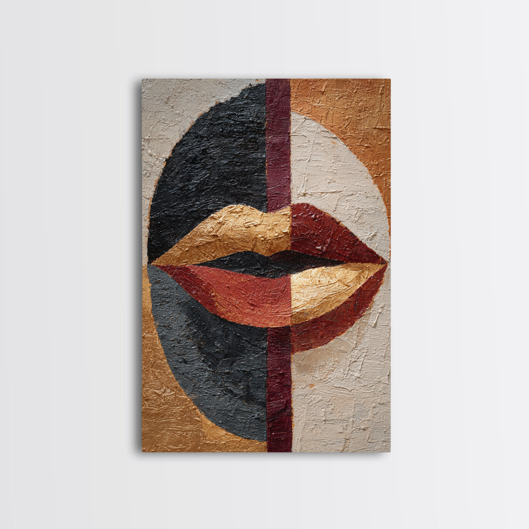Abstract Lips and Hand Fashion Sketch Canvas Print, Line Art, Canvas Art, Living Room Decor, Fine Art, Line, Jesus Wall Art, LIN-2x3-50