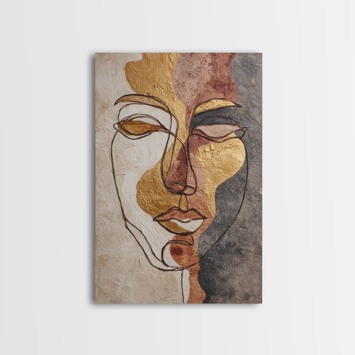 Continuous Line Female Face Canvas Print, Line Art, Modern Decor, Living Room Decor, Fine Art, Line, Contemporary Art, LIN-2x3-57
