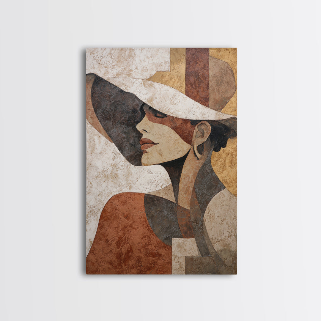 Line Drawing of a Woman Framed Canvas Print, Line Art, Aesthetic Prints, Living Room Decor, Fine Art, Line, Wall Art, LIN-2x3-75