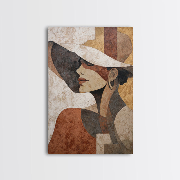 Line Drawing of a Woman Framed Canvas Print, Line Art, Aesthetic Prints, Living Room Decor, Fine Art, Line, Wall Art, LIN-2x3-75