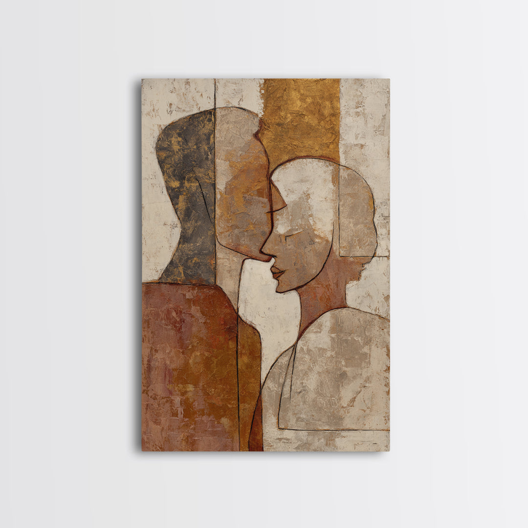 Single Line Couple Embracing Softly Canvas Print, Line Art, Canvas Print, Living Room Decor, Abstract Art, Line, Modern Decor, LIN-2x3-82