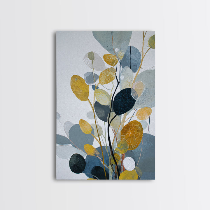 Botanical Branch Drawn Framed Canvas Print, Line Art, Room Decor, Living Room Decor, Fine Art, Line, Digital Wall Art, LIN-2x3-83