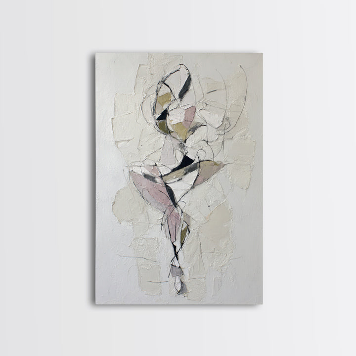 Continuous Line Dancer Framed Canvas Print, Line Art, Textured Painting, Living Room Decor, Fine Art, Line, Canvas Art, LIN-2x3-87