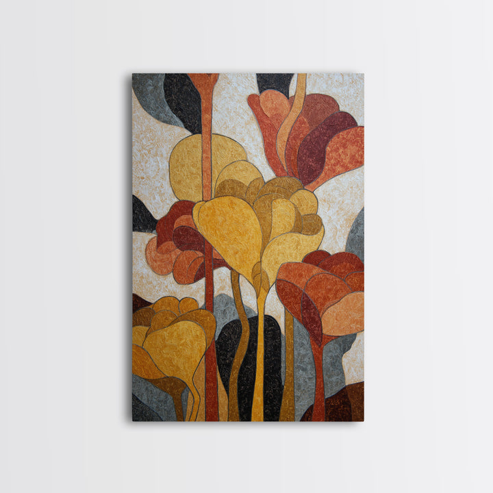 Face and Flower Blended into One Contour Framed Canvas Print, Line Art, Bird Wall Art, Living Room Decor, Fine Art, Line, LIN-2x3-88