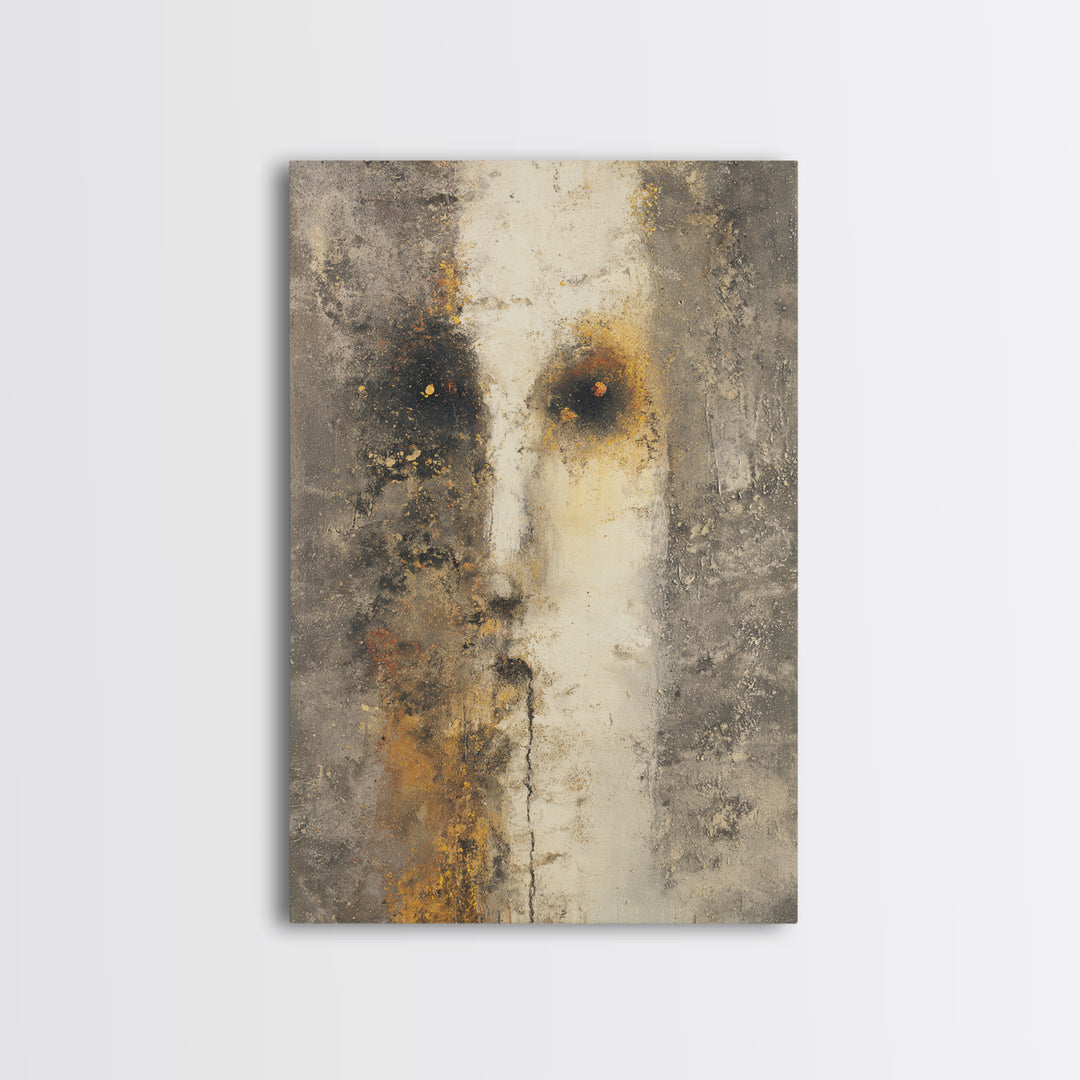 Minimal Eyes and Nose Composition Framed Canvas Print, Line Art, Modern Art, Living Room Decor, Abstract Art, Line, LIN-2x3-94