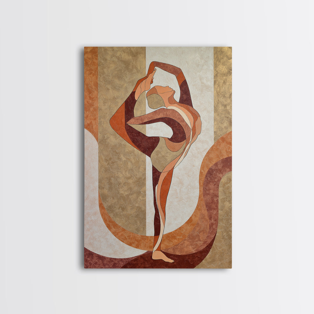Single Line Yoga Pose Framed Canvas Print, Line Art, Black and White Art, Living Room Decor, Abstract Art, Line, LIN-2x3-97
