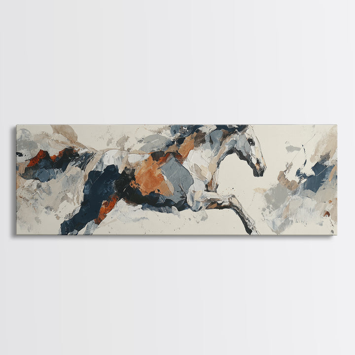 Abstract Horse Formed from Graceful Contour Canvas Print, Line Art, Minimalist Art, Living Room Decor, Fine Art, Line, LIN-3x1-20