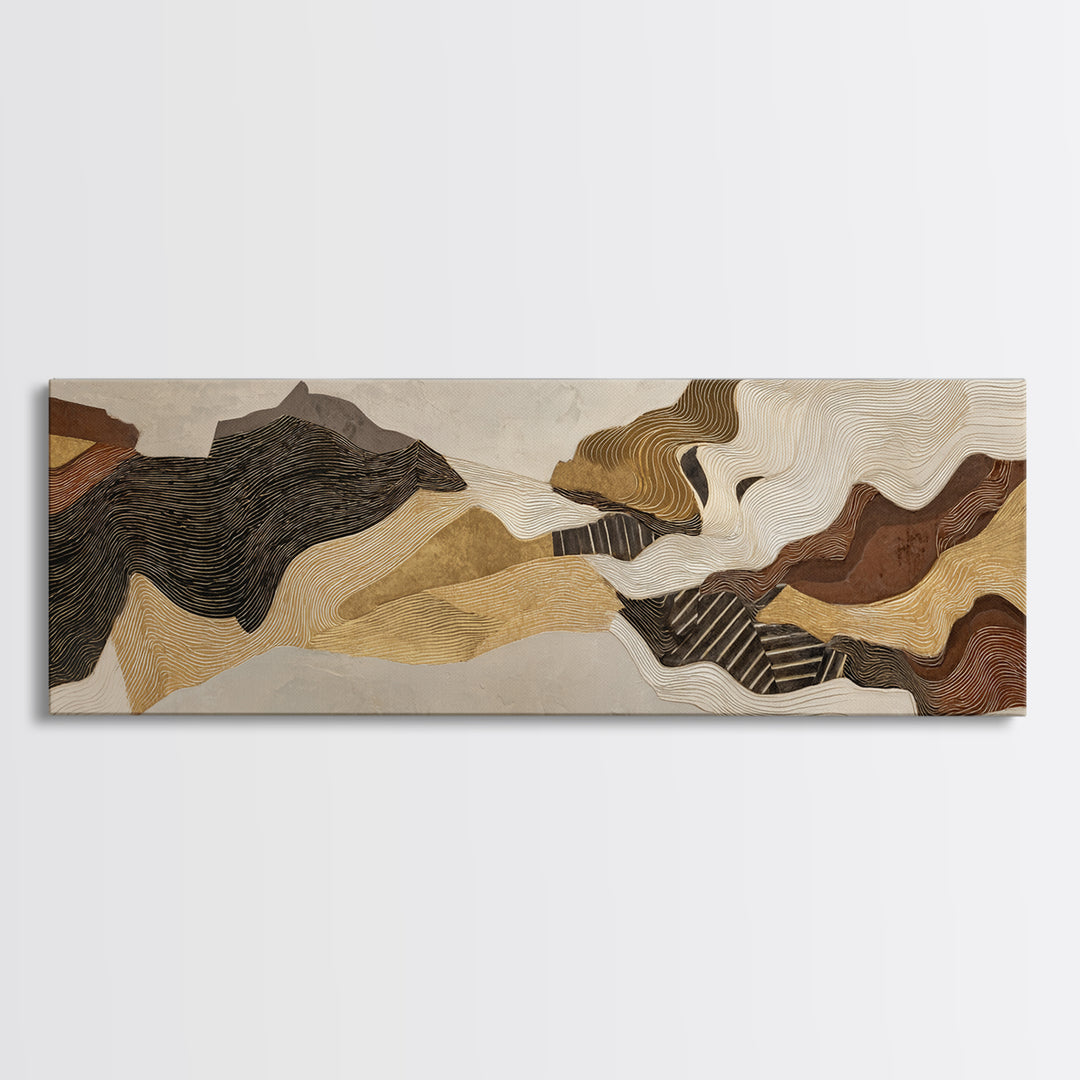 Line Art Shell and Coastal Forms Canvas Print, Line Art, Home Decor, Living Room Decor, Fine Art, Line, Modern Wall Art, LIN-3x1-31