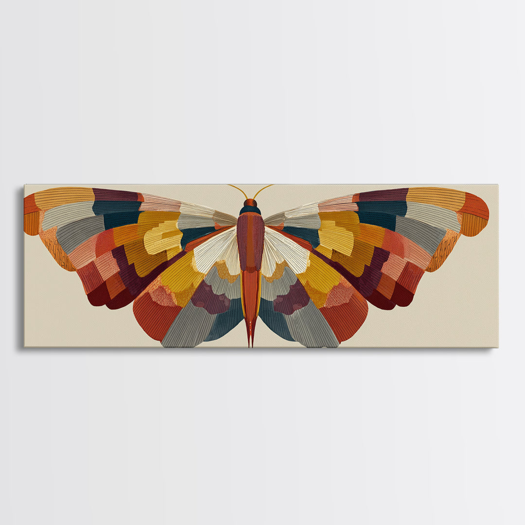 Line Art Butterfly Canvas Print, Line Art, Living Room Wall Art, Living Room Decor, Fine Art, Line, Aesthetic Prints, LIN-3x1-38