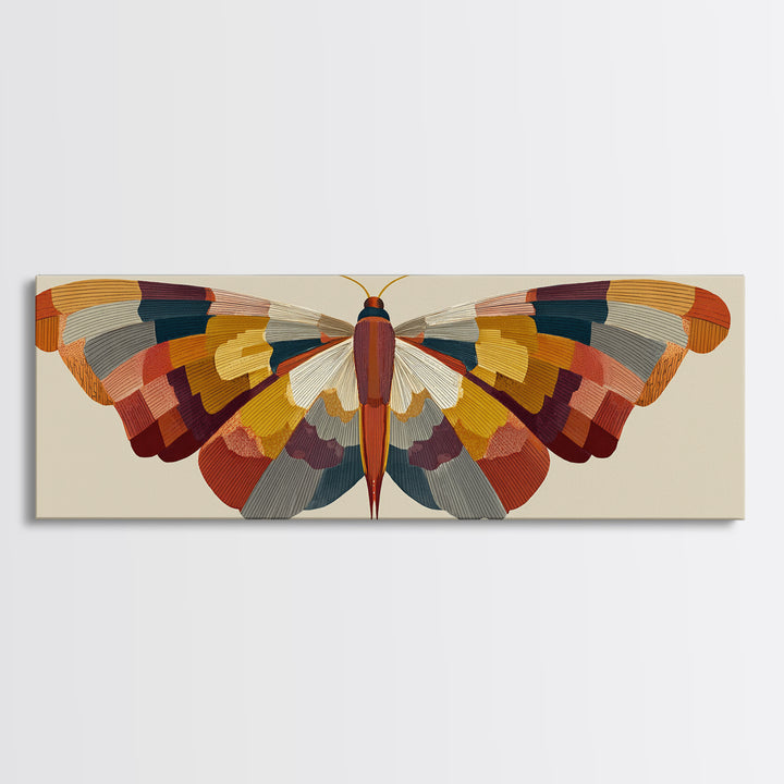 Line Art Butterfly Canvas Print, Line Art, Living Room Wall Art, Living Room Decor, Fine Art, Line, Aesthetic Prints, LIN-3x1-38