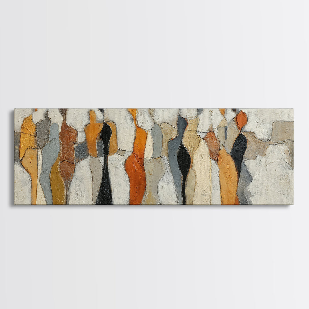 Abstract Family Figures Canvas Print, Line Art, Fine Art Print, Living Room Decor, Fine Art, Line, Wall Decor, Custom Portrait, LIN-3x1-40