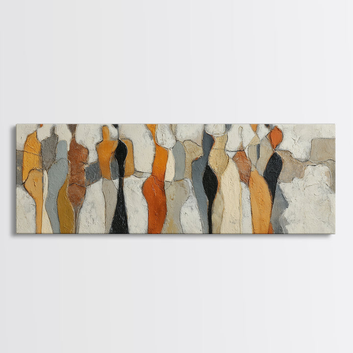 Abstract Family Figures Canvas Print, Line Art, Fine Art Print, Living Room Decor, Fine Art, Line, Wall Decor, Custom Portrait, LIN-3x1-40