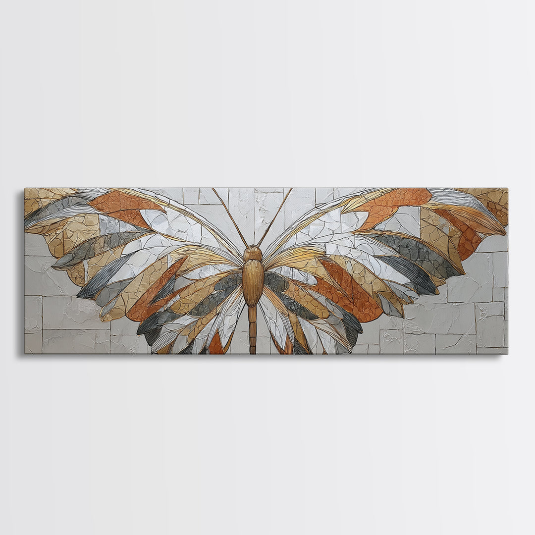 Line Art Butterfly Canvas Print, Line Art, Minimalist Decor, Living Room Decor, Fine Art, Line, Boho Wall Art, Wall Art Print, LIN-3x1-62