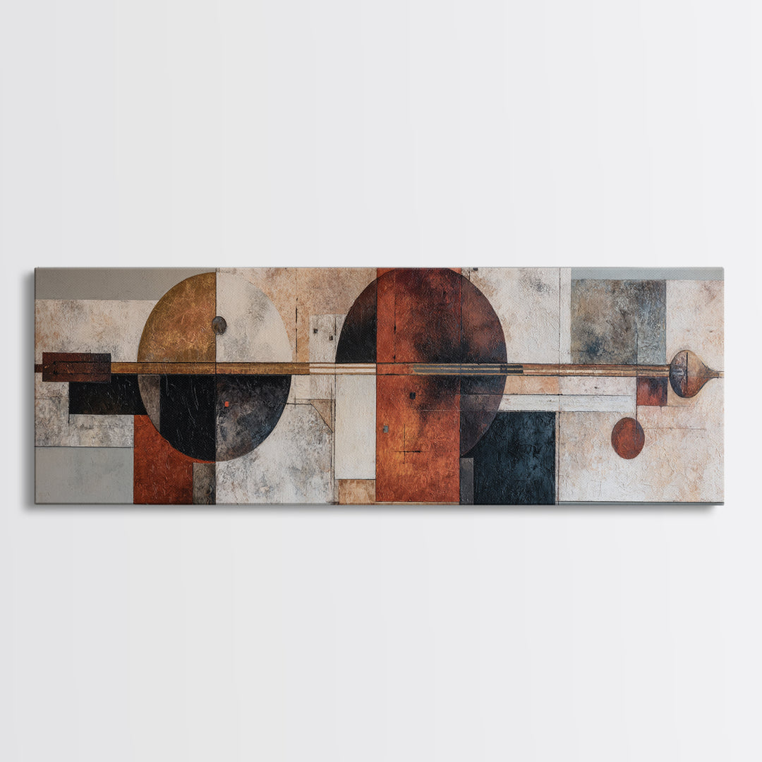 Single Line Violin and Bow Framed Canvas Print, Line Art, Boho Wall Decor, Living Room Decor, Abstract Art, Line, LIN-3x1-87