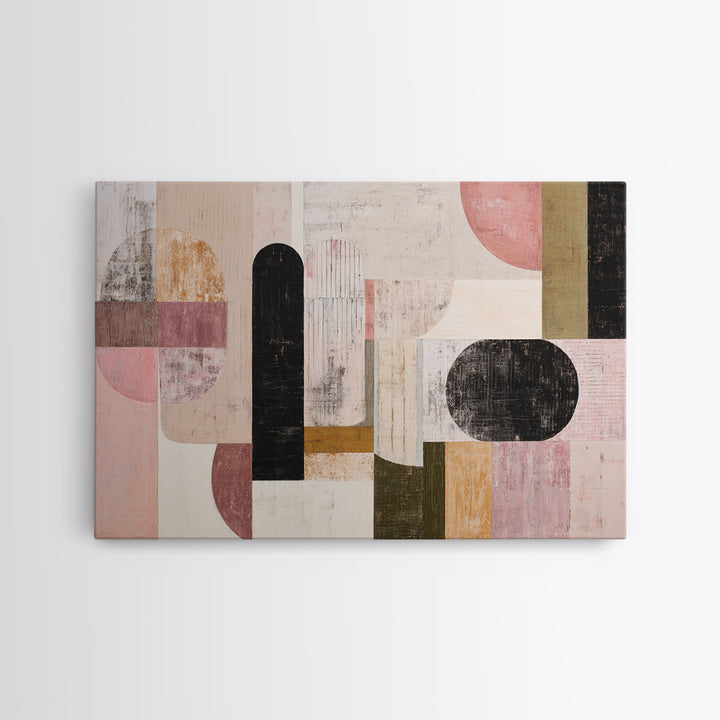 Minimal Eyes and Nose Composition Framed Canvas Print, Line Art, Modern Art, Living Room Decor, Abstract Art, Line, LIN-3x2-18