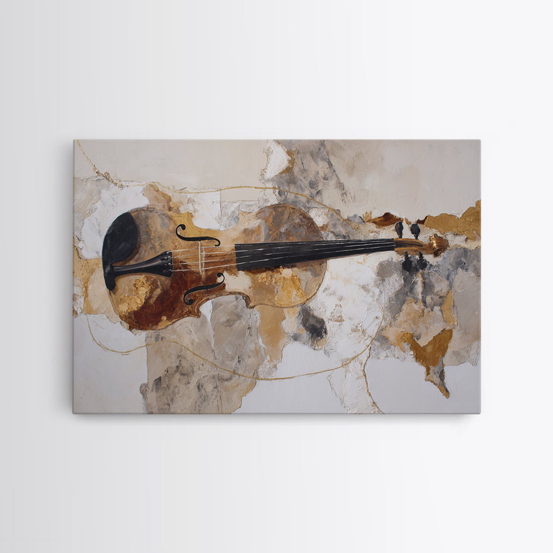 Single Line Violin and Bow Canvas Print, Line Art, Art Print, Living Room Decor, Abstract Art, Line, Printable Wall Art, LIN-3x2-3