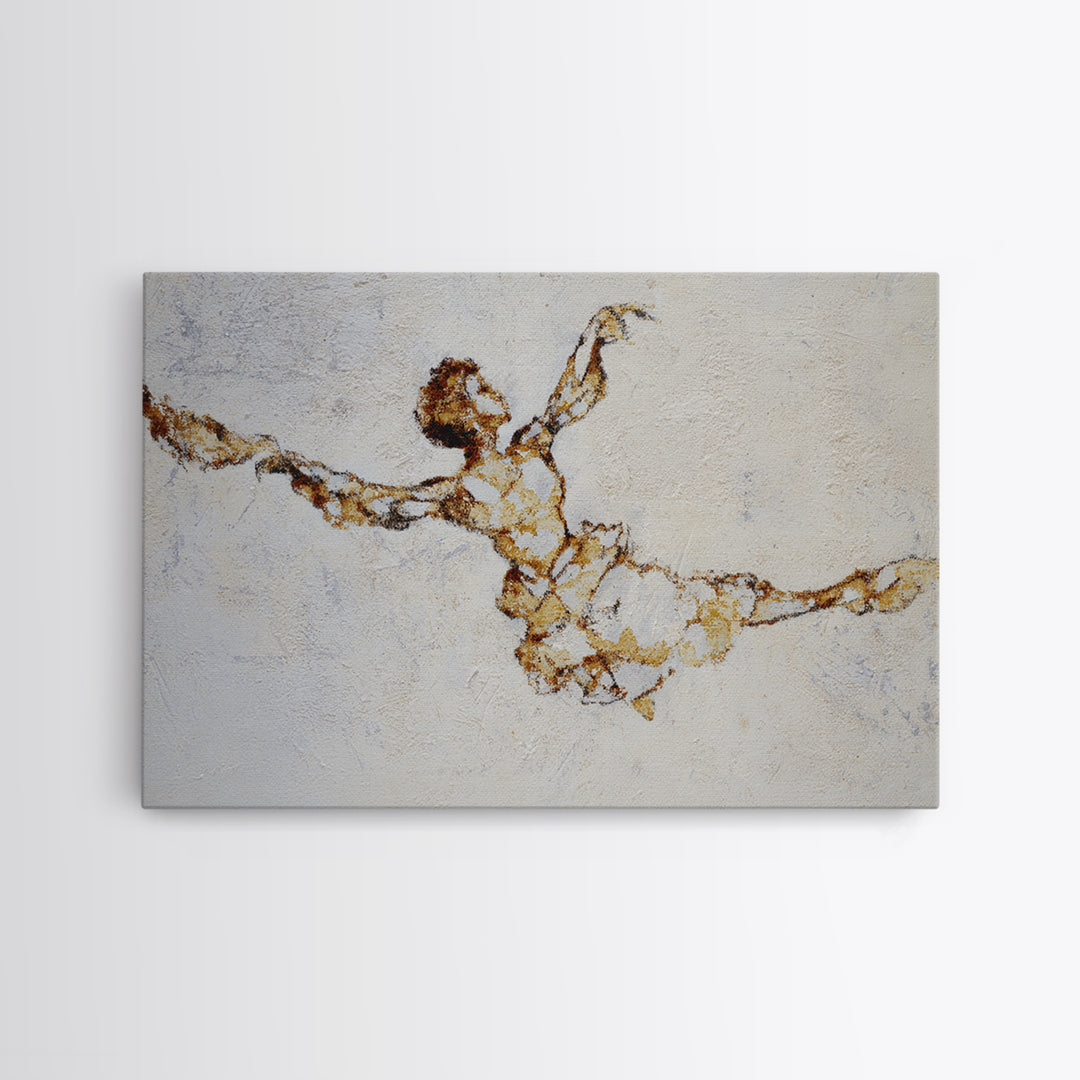 Continuous Line Dancer Framed Canvas Print, Line Art, Digital Wall Art, Living Room Decor, Abstract Art, Line, LIN-3x2-35