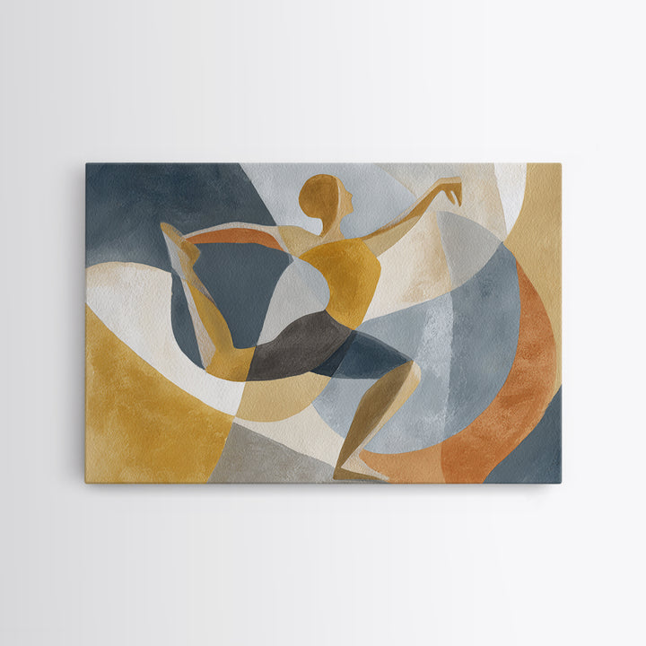 Single Line Yoga Pose Framed Canvas Print, Line Art, Textured Painting, Living Room Decor, Fine Art, Line, Canvas Art, LIN-3x2-45