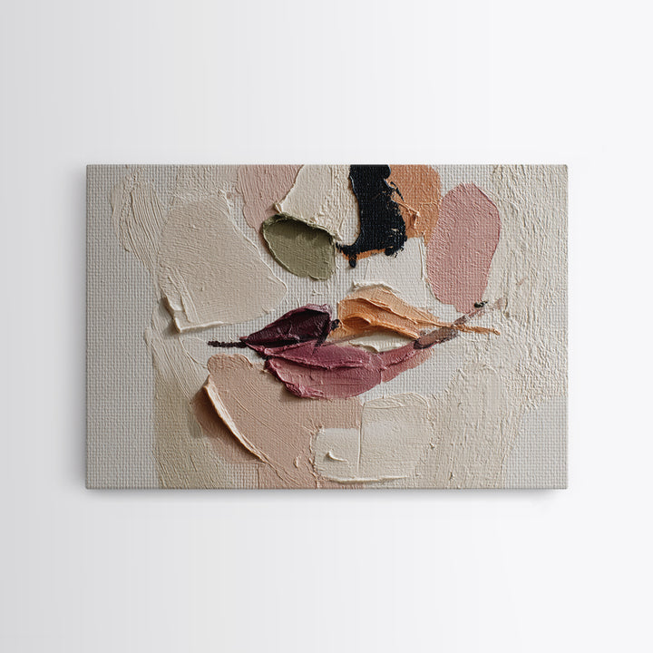 Abstract Lips and Hand Fashion Sketch Framed Canvas Print, Line Art, Bird Wall Art, Living Room Decor, Abstract Art, Line, LIN-3x2-46