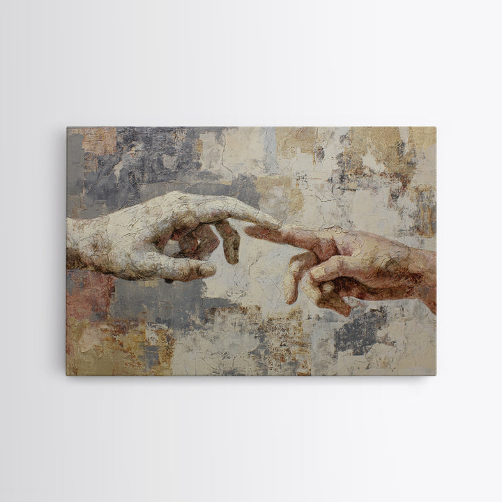 Two Hands Nearly Touching Canvas Print, Line Art, Luxury Decor, Living Room Decor, Abstract Art, Line, Printable, LIN-3x2-57