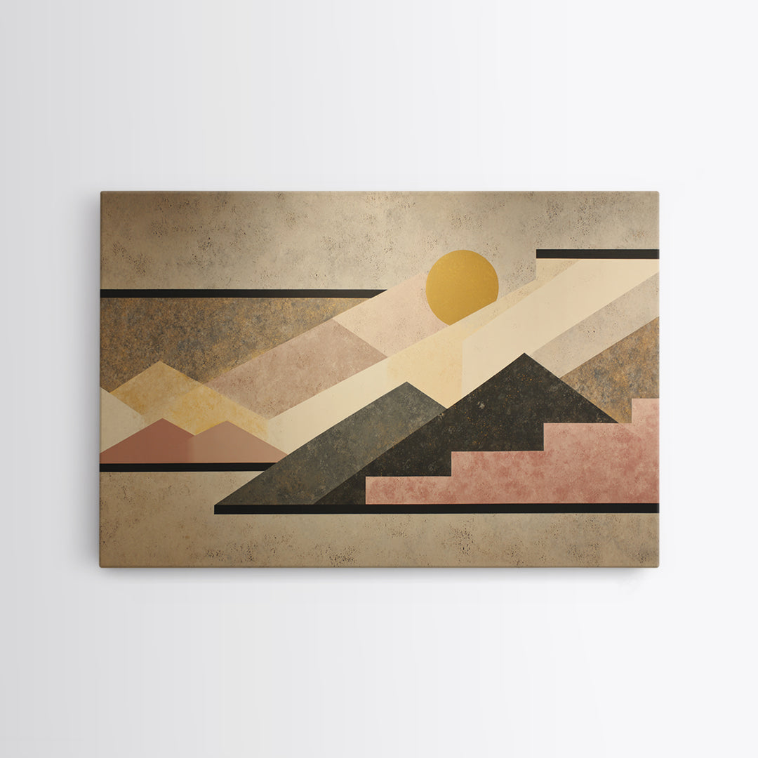 Black Line Mountains Canvas Print, Line Art, Living Room Art, Living Room Decor, Fine Art, Line, Art Print, Textured Painting, LIN-3x2-62