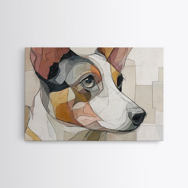 Continuous Line Dog Portrait Framed Canvas Print, Line Art, Room Decor, Living Room Decor, Fine Art, Line, Digital Wall Art, LIN-3x2-65